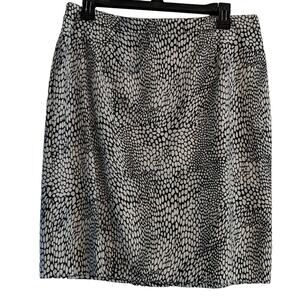 EUC Halogen Printed B&W Pencil Skirt, 10